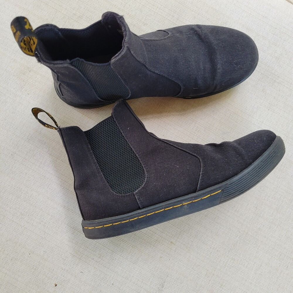 Black Dr Martens Makela Women's Canvas Casual Chelsea Boots Size 8 Slip On